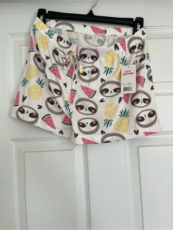 Esti Couture Other - Women’s White Sloth & Fruit Printed Pajama Shorts